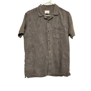 Civil Society Men’s Button-Up Shirt – Gray Hawaiian Print – Size Small